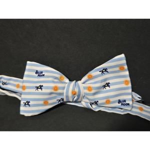 RARE Blue Moon Beer Bow Tie~Light Blue & White Stripe~Equestrian~Logo~Oranges